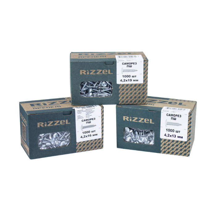 Саморез ПШ Rizzel 4,2х51 (100шт) шлиц PH2, цинк